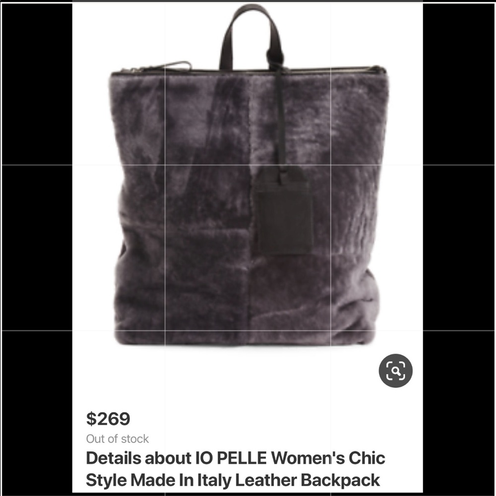 Iopelle sheepskin/leather Italian backpack.  NWT.